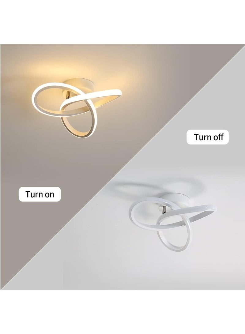 YelaJoy Modern LED Ceiling Light, 22W Spiral Design Ceiling Lighting Fixtures, 6000K Cool White Light Ceiling Lamps for Corridor, Aisle, Balcony, Bedrooms, Kitchen, Office (White) - Image 4
